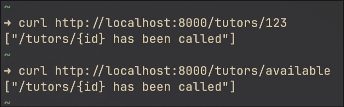 FastAPI route ordering behavior
